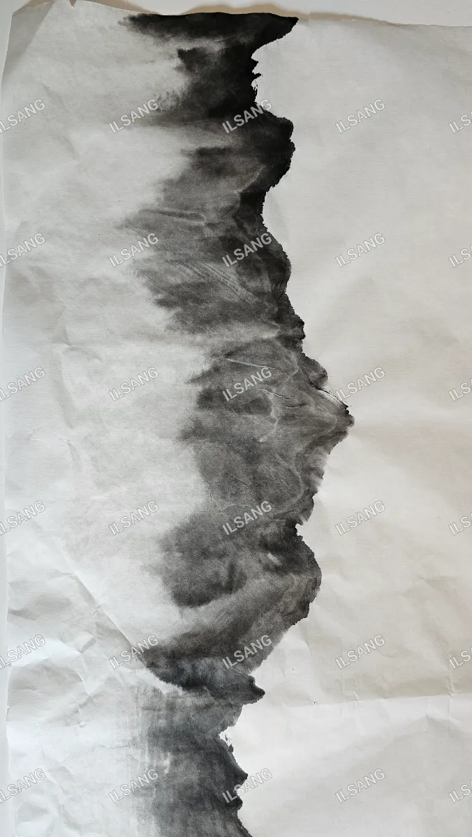 A black and white image of a mountain.