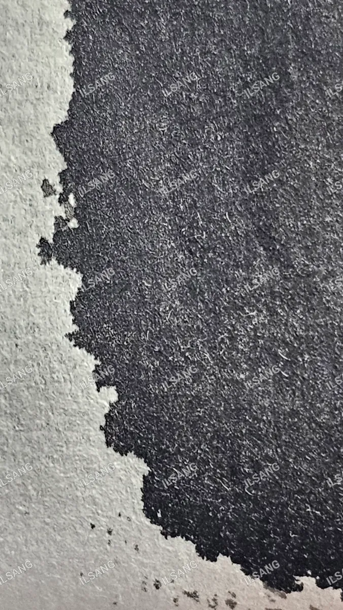 A black and white photo of a piece of paper with a tear in it.