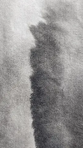 A black and white photo of a black mark on