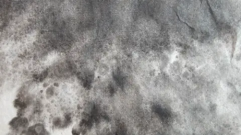 A black and white photo of a dirty surface