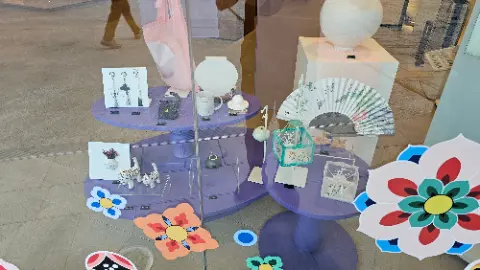 A display of various items in a store