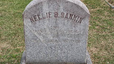 A headstone for Nellie B. Rankin